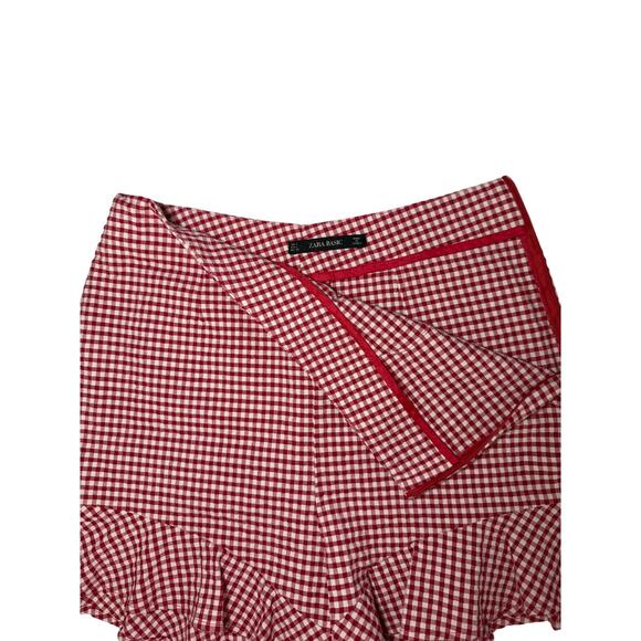 Zara High Rise Flare Dress Shorts - Size L - RED - Picture 1 of 9